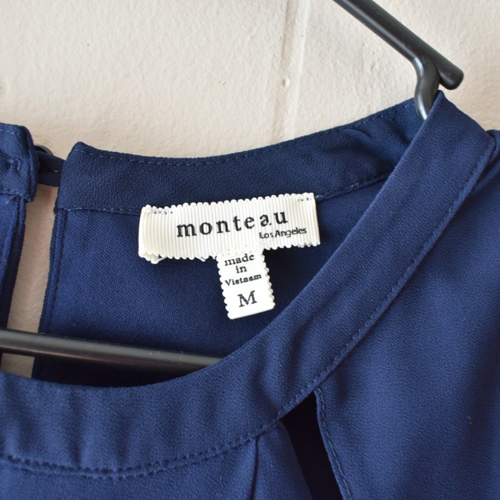 Monteau Navy Blue Blouse - Picture 3 of 5